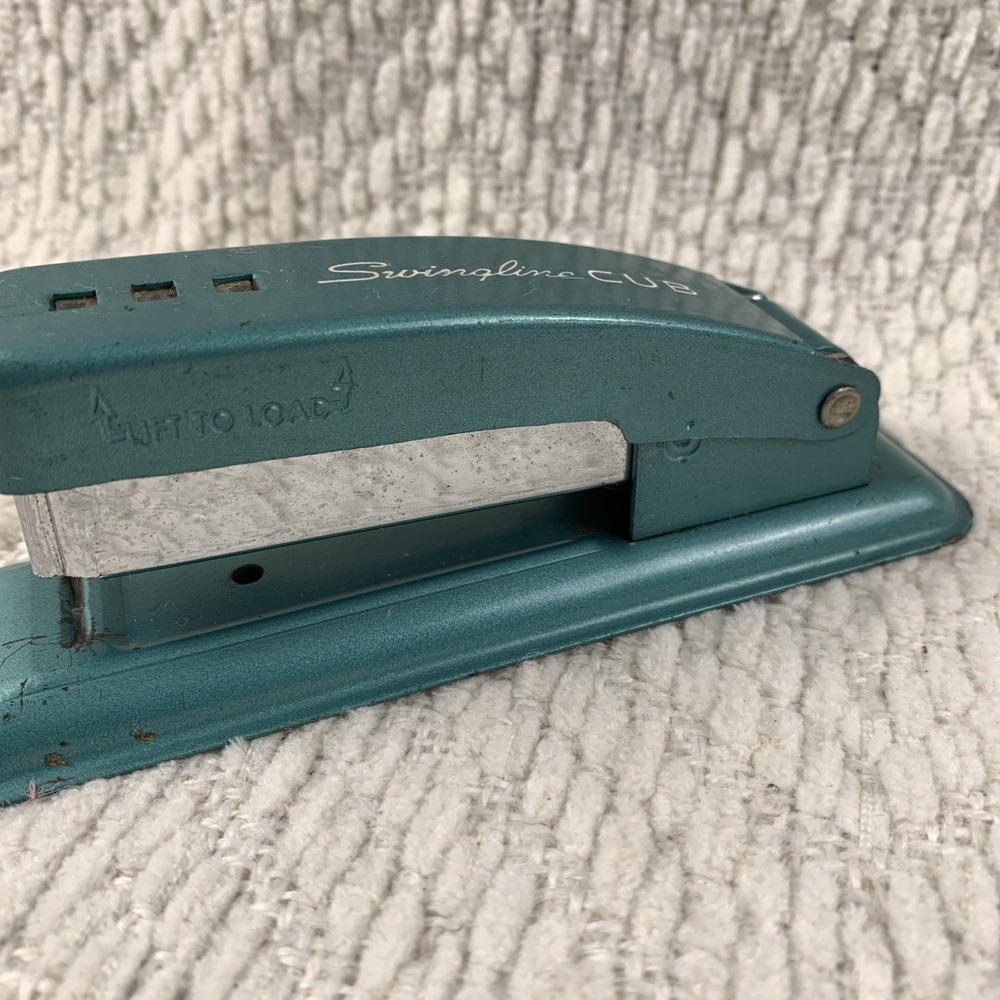 Vintage‎ Swingline CUB Stapler Teal Made in USA Teal Green 5.25" Long - Picture 6 of 15